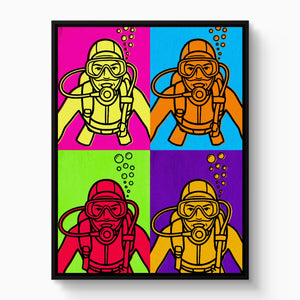 Diver Pop Quartet โ diver pop quartet white studio framed black