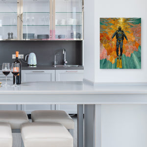Diver's Coral Ascension - Luxury Wall Art