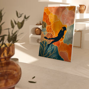 Diver's Coral Twilight - Luxury Wall Art