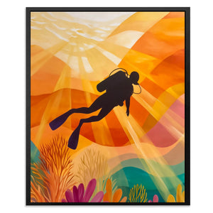 Diver's Golden Descent II - Luxury Wall Art