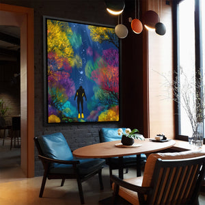 Diver's Luminous Garden - Luxury Wall Art