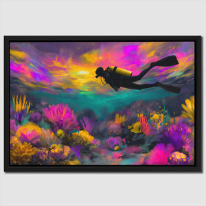 Divers Neon Depths - Luxury Wall Art