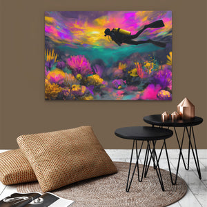 Divers Neon Depths - Luxury Wall Art