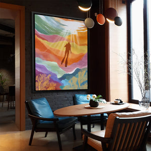 Diver's Rainbow Depths - Luxury Wall Art