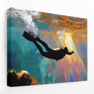 Divers Sunlit Descent - Luxury Wall Art