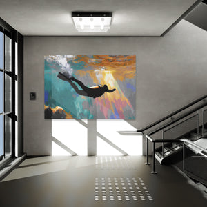 Divers Sunlit Descent - Luxury Wall Art