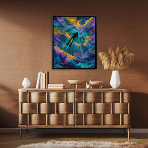 Diver's Teal Ascension - Luxury Wall Art