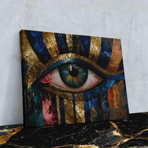 Divine Eye Sunburst - Horizontal Wall Art in Black Frame