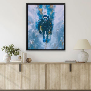 Diving into Eternity - Blue Wall Art for Office Decor