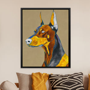 Doberman Geometric Profile — Doberman Geometric Profile Orange Room Zoom 239