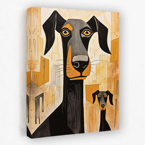 Doberman's Love - Animals Canvas Wall Art