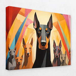 Doberman's On Duty - Animals Canvas Wall Art