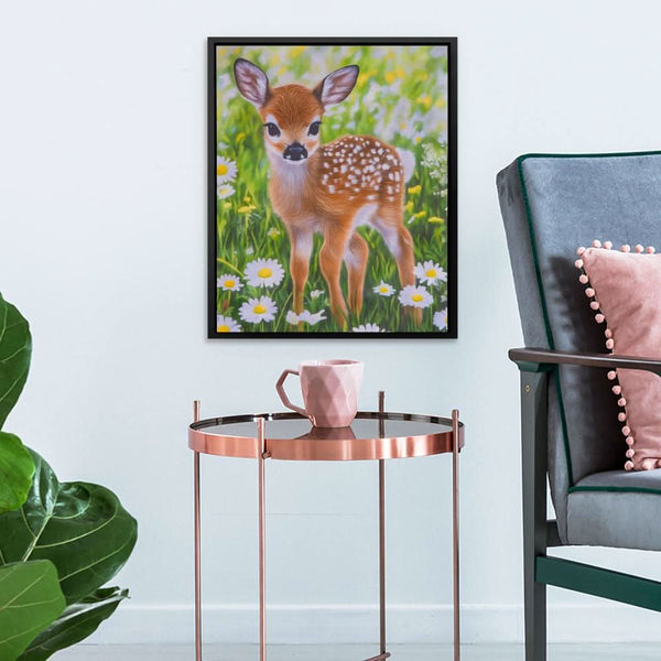 Doe in Daisies in a room