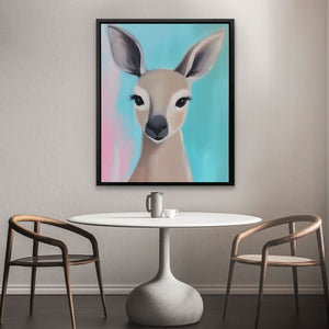 Doe’s Whisper - Minimalist Pastel Canvas Wall Art