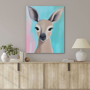 Doe’s Whisper - Blue Deer Canvas Print