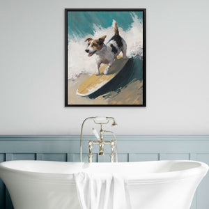 Dog On A Wave - Beach Art for Living Room