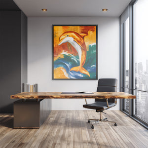 Dolphin Arching Leap — Dolphin Arching Leap Lux Empty Office 216