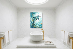 Dolphin's Aqua Flow โ dolphin's aqua flow luxury bathroom interior 2 1port flush print
