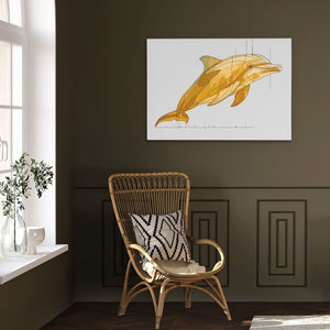 Dolphin Sound Waves - Coastal Art for Home Office