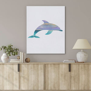 Dolphin with Sunset Tones - Beach Art for Bedroom