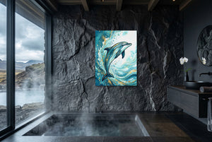 Dolphin's Aqua Flow - Luxury Wall Art