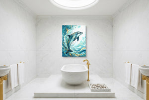 Dolphin's Aqua Flow - Luxury Wall Art