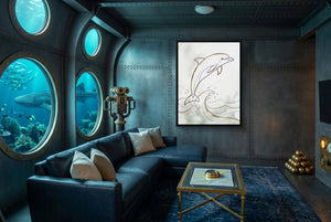 Dolphin's Ascent - Luxury Wall Art