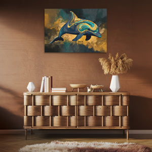 Dolphins Azure Dance - Luxury Wall Art
