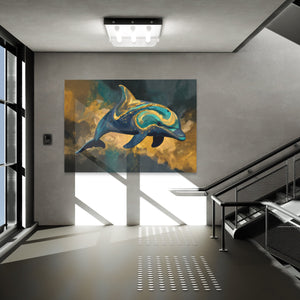 Dolphins Azure Dance - Luxury Wall Art