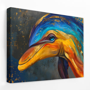 Dolphin's Golden Current - Luxury Wall Art