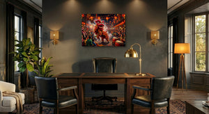 Dragon Celebration Night โ dragon celebration night office interior with desk 1land flush print