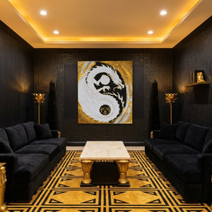 Dragon Golden Yin - Luxury Wall Art