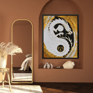 Dragon Golden Yin - Luxury Wall Art