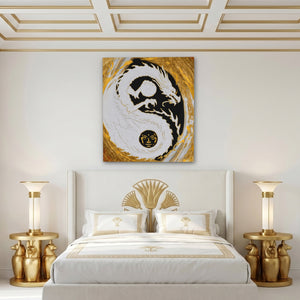 Dragon Golden Yin - Luxury Wall Art