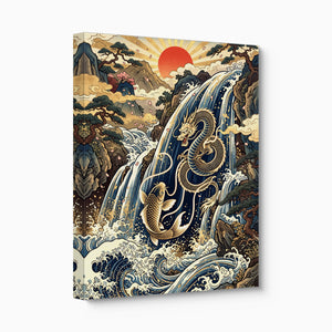 Dragon Koi Ascent — dragon koi ascent angled flush print