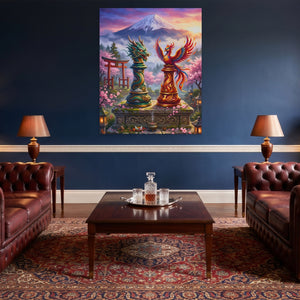 Dragon Phoenix Duel - Luxury Wall Art