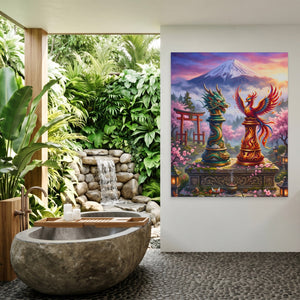 Dragon Phoenix Duel - Luxury Wall Art