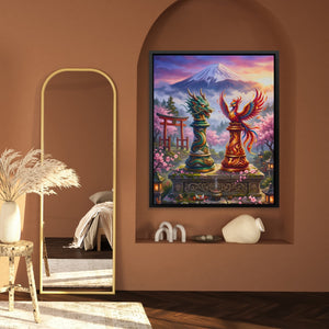 Dragon Phoenix Duel - Luxury Wall Art