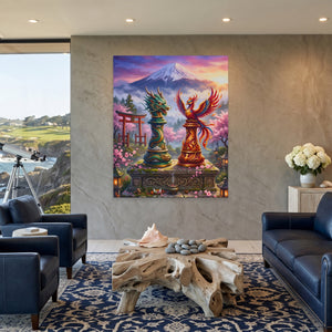 Dragon Phoenix Duel - Luxury Wall Art