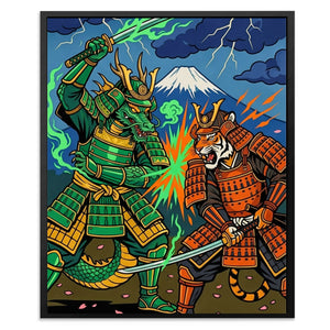 Dragon Tiger Clash - Luxury Wall Art