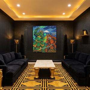Dragon Tiger Clash - Luxury Wall Art