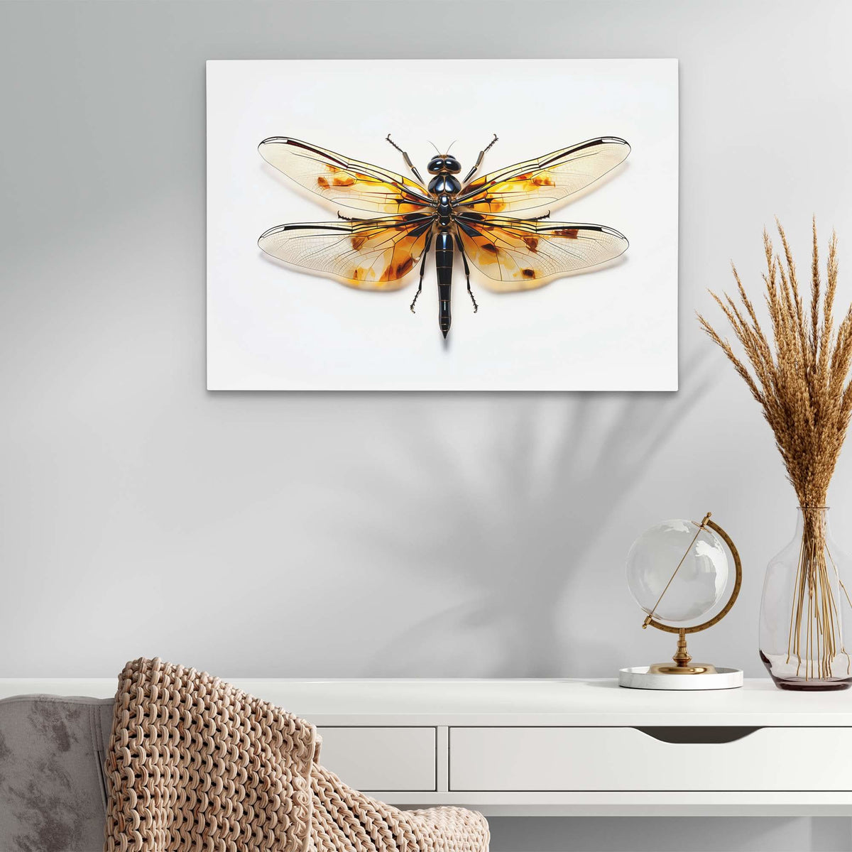 Dragonfly Arts - Dragonfly Wall Art in Black Frame