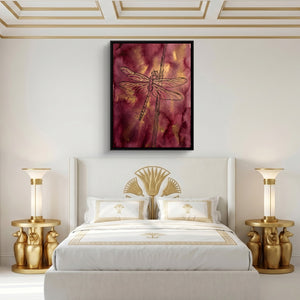 Dragonfly Crimson Gold โ dragonfly crimson gold sq egyptian isis room 1port framed black