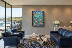 Dragonfly Golden Mosaic โ dragonfly golden mosaic living room with ocean view 1port framed black