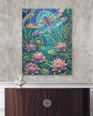 Dragonfly Golden Mosaic โ dragonfly golden mosaic psd light cement dark console 1port flush print