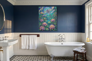 Dragonfly Golden Mosaic โ dragonfly golden mosaic small bathroom interior 2 1port flush print