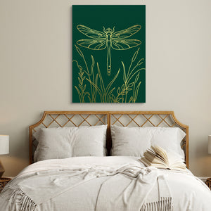 Dragonfly Golden Reeds โ dragonfly golden reeds sq white bedroom 1port flush print