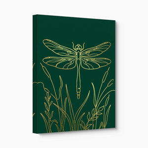Dragonfly Golden Reeds โ dragonfly golden reeds angled flush print