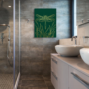 Dragonfly Golden Reeds โ dragonfly golden reeds sq bathroom 1port flush print