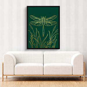 Dragonfly Golden Reeds โ dragonfly golden reeds sq cute couch cbrown couch 1port framed black